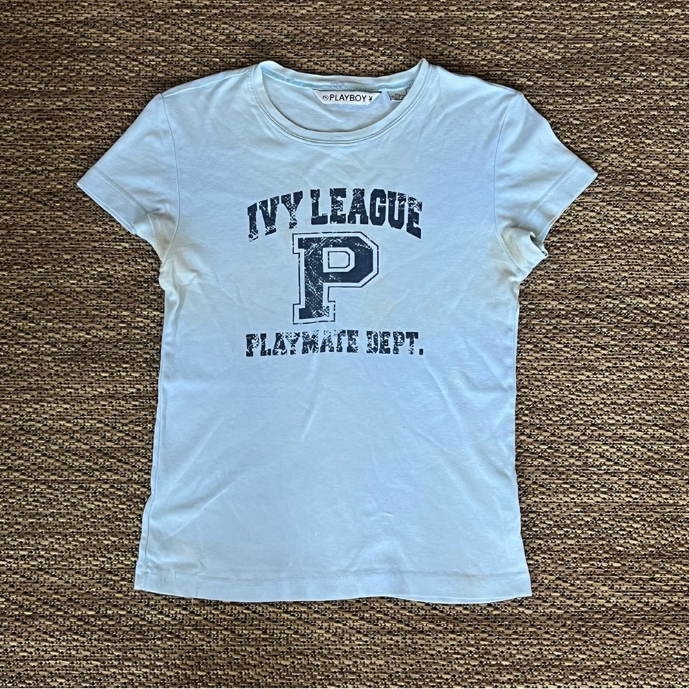 Light blue Vintage Playboy Playmate Dept. Ivy League T-shirt